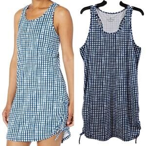Southern Tide Kinsley Performance Dress Blue Check Size M